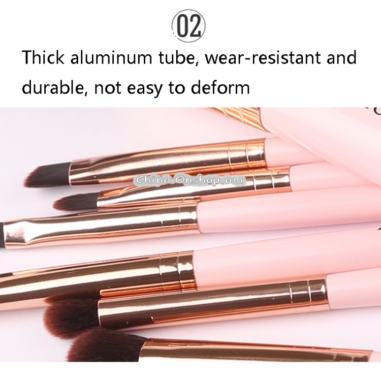 ZOREYA ZS744 7 In 1 Makeup Brush Set Beauty Tools Brush, Exterior color: Pink + Bag