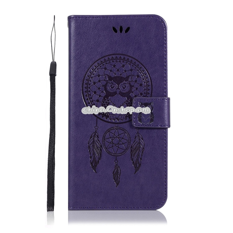 For Xiaomi Mi 10 Lite 5G Wind Chime Owl Embossing Pattern Horizontal Flip Leather Case with Holder