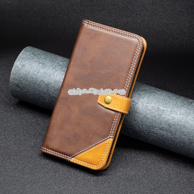For Xiaomi Redmi 10C Color Matching Double Sewing Thread Leather Phone Case