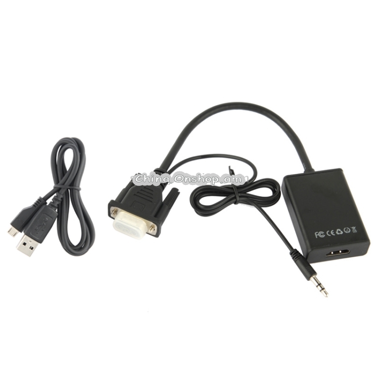 VGA + Audio to Full HD 1080P HDMI Video Converter Box Adapter for HDTV