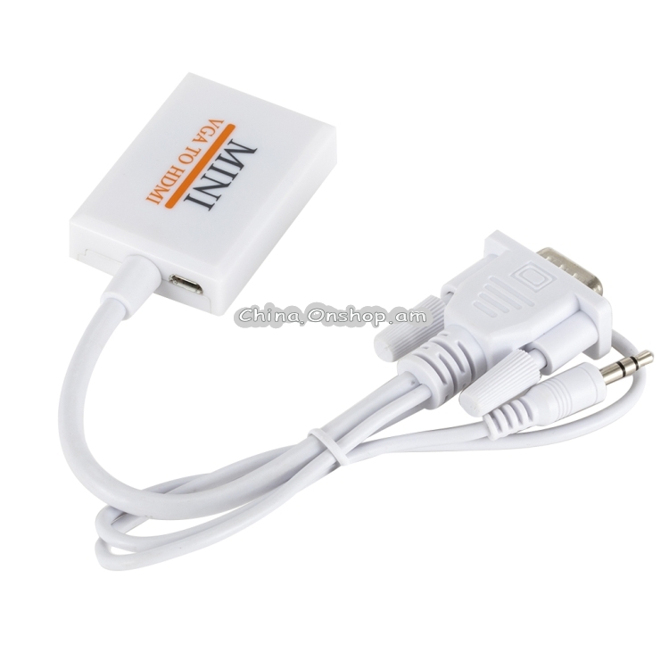 VGA + Audio to Full HD 1080P HDMI Video Converter Box Adapter for HDTV