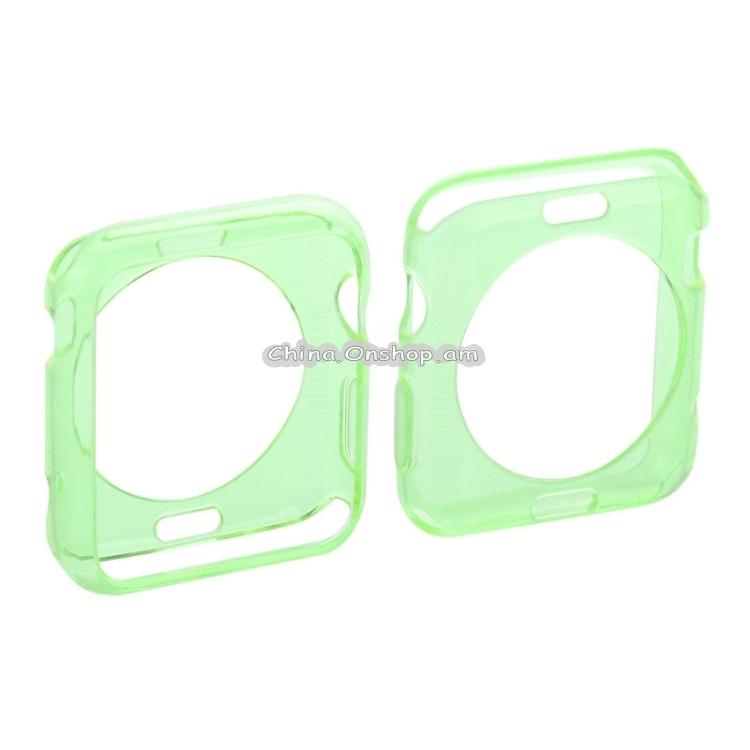 HAWEEL for Apple Watch 42mm Slim Transparent Soft TPU Protective Case(Green)