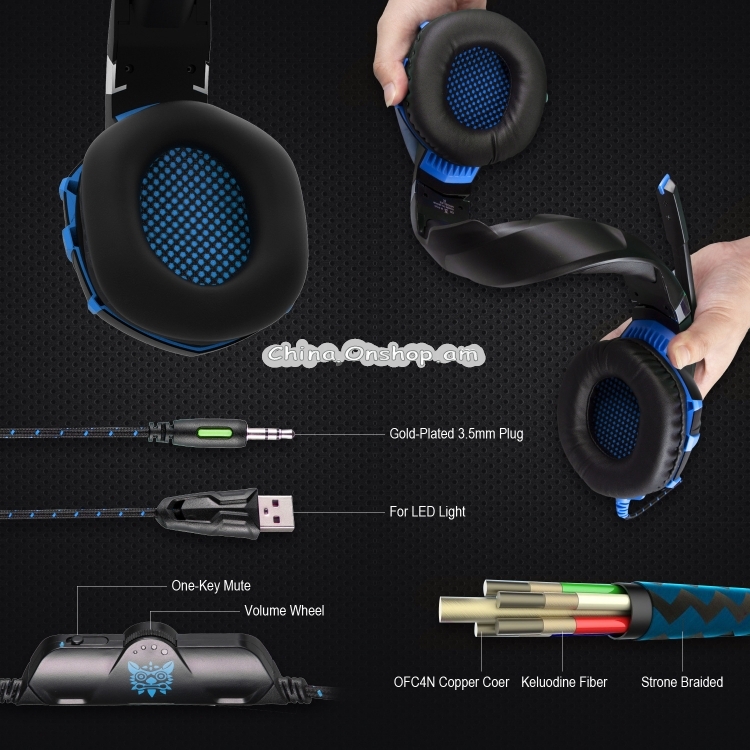 ONIKUMA K2A Over Ear Bass Stereo Surround Gaming Headphone with Microphone & LED Lights