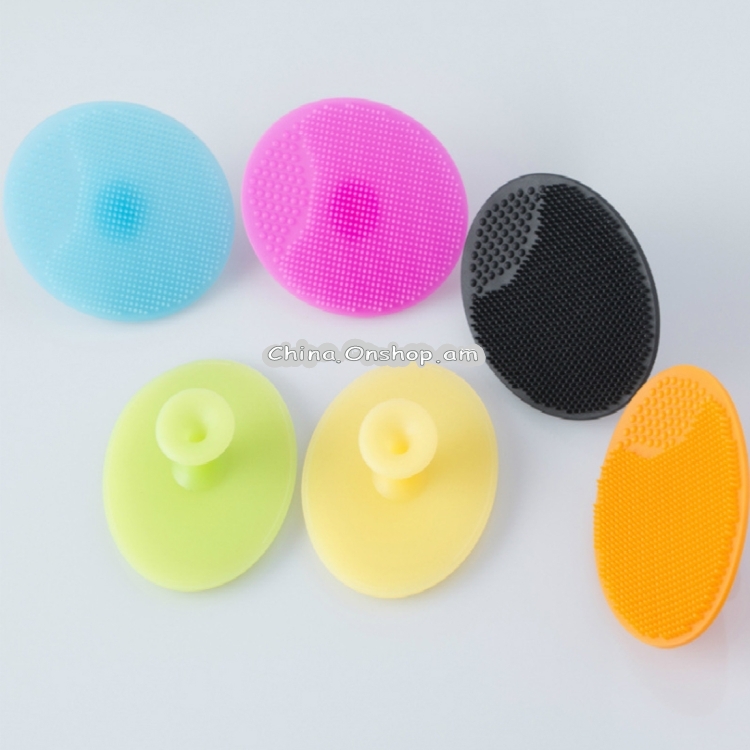3 PCS Silicone Gel Egg Shaped Washing Face Cleaning Pad Facial Exfoliating Brush SPA Skin Scrub Bath Tool, Random Color