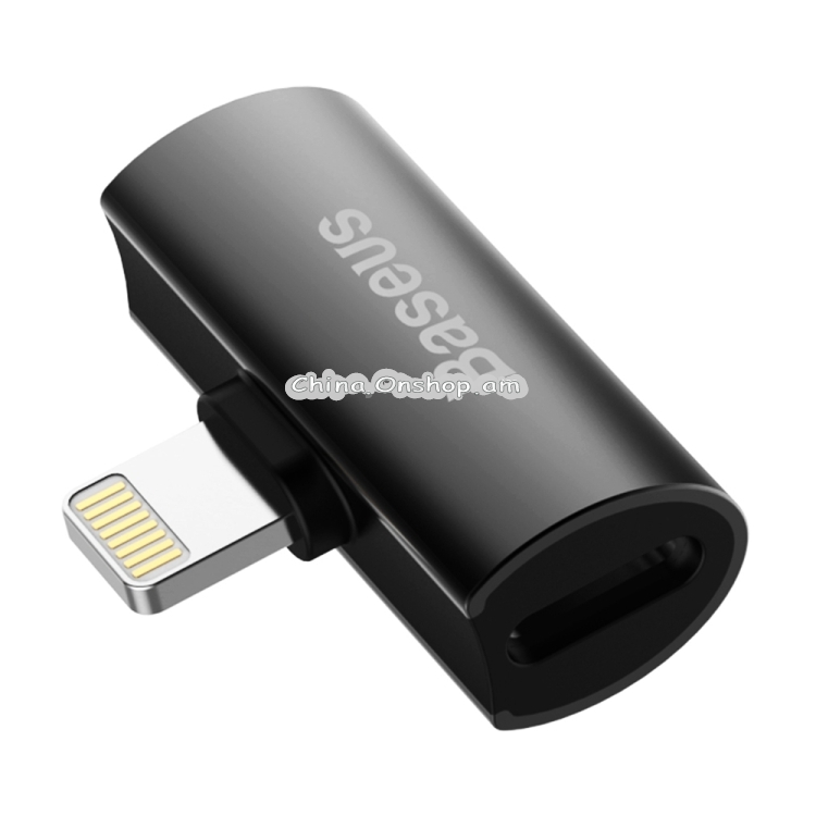 Baseus 8 Pin + 8 Pin Female to 8 Pin Male Mini Charging Audio Adapter(Black)