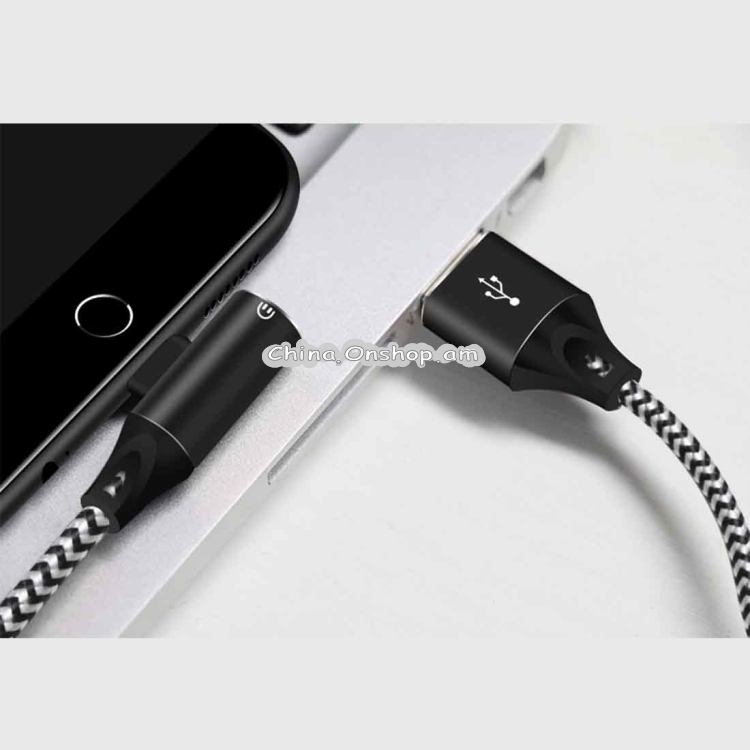 2 in 1 8 Pin 2.1A Listen Call Audio Converter Earphone Swivel