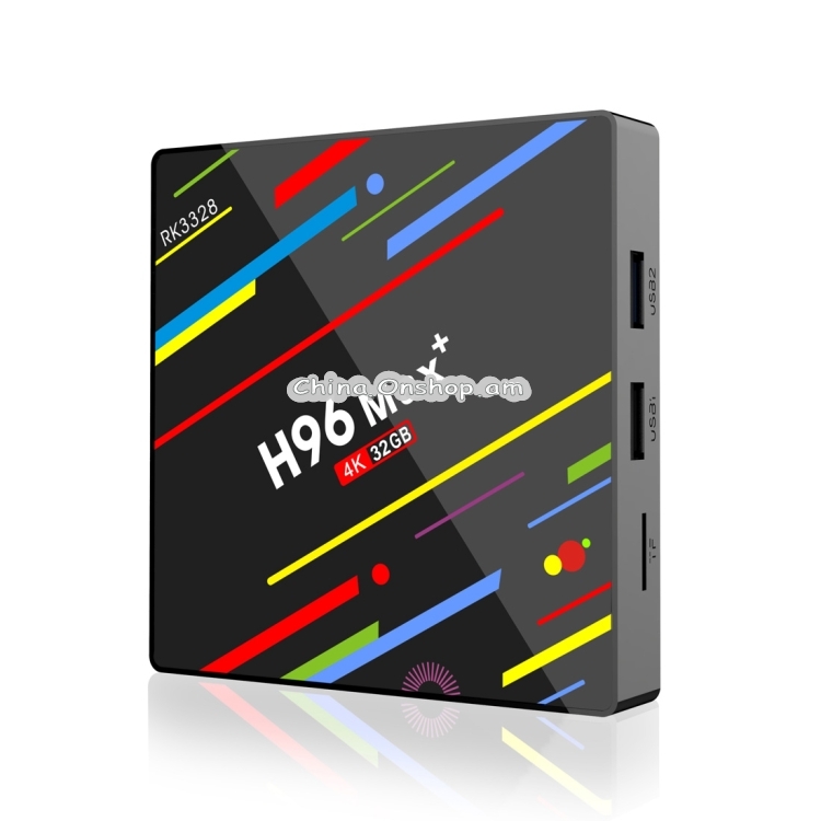 H96 Max+ 4K Ultra HD Full HD Media Player Smart TV BOX with Remote Controller, Android 8.1, RK3328 Quad-Core 64bit Cortex-A53, 4GB+32GB, Support TF Card, HDMI, LAN, USB 3.0, AV, WiF