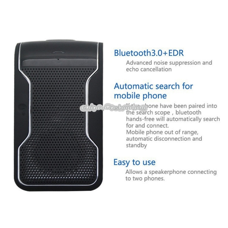 LD-158 Sun Visor Clip Wireless Bluetooth V3.0 Handsfree Car Kit Speaker Speakerphone