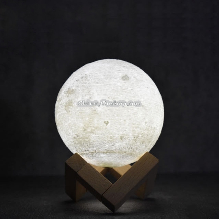 8cm Touch Control 3D Print Moon Lamp