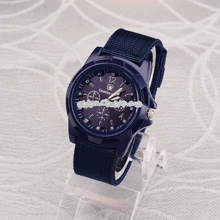 055 Men Canvas Strap Luminous Watch