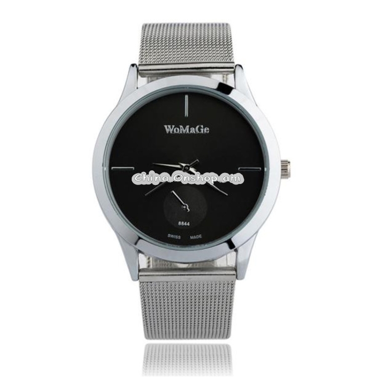 WoMaGe W0055 Fashion Alloy Belt Mesh Watch for Men / Women