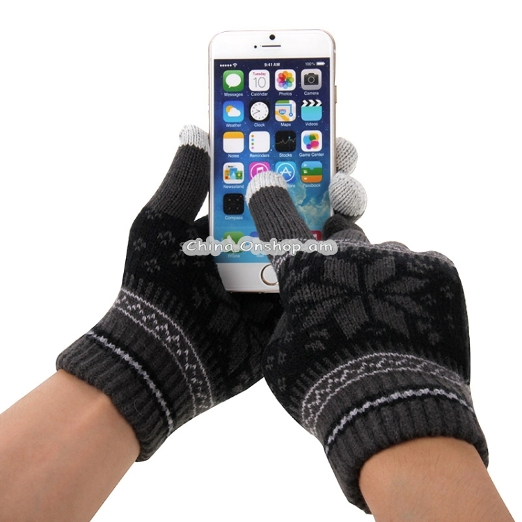 Mutifuctional Three Fingers Electricity Melted Screen Touch Screen Wool Warm Gloves