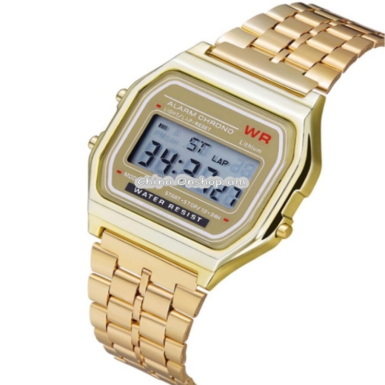 Men Sports Watches Military Quartz LED Digital Waterproof Quartz Golden Women Men WristWatch