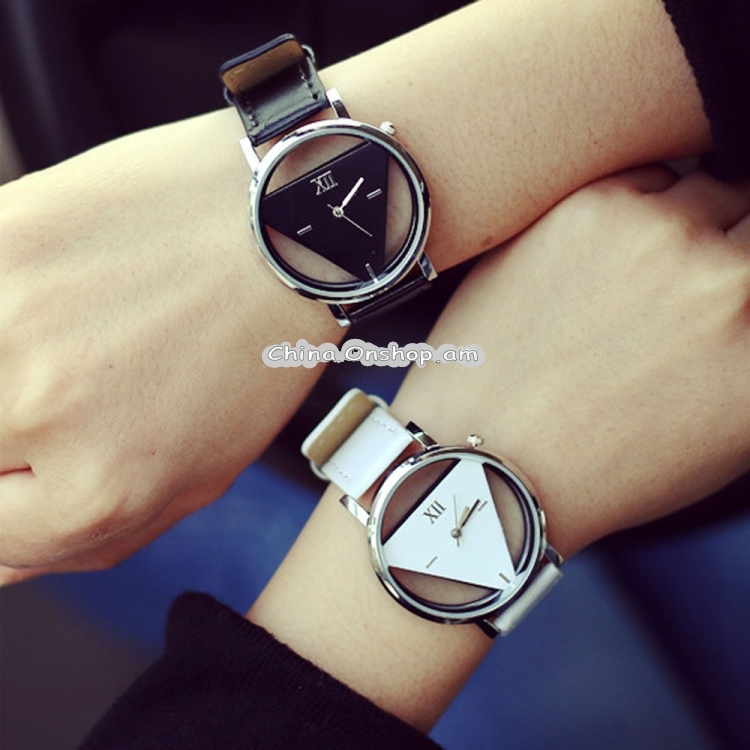Women Triangle Leather Belt Quartz Watch Women Triangle Leather Belt Quartz Watch