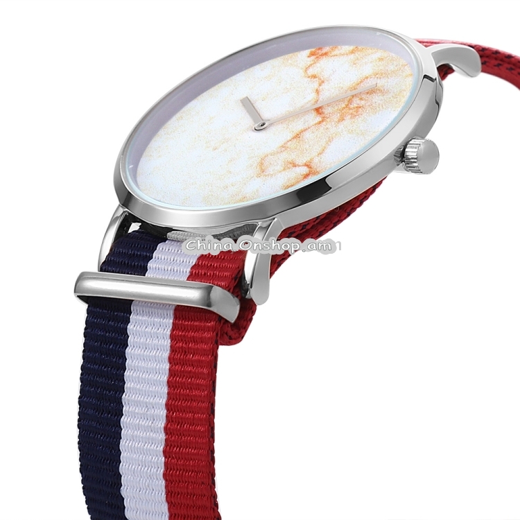 CAGARNY 6812 Round Dial Alloy Silver Case Fashion Men Watch Quartz Watches with Nylon Band