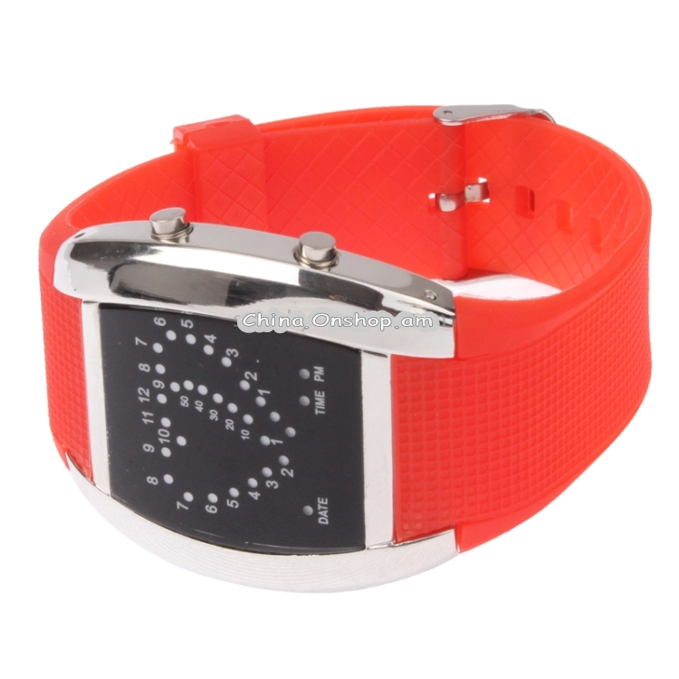 Sport Blue & Red Light LED Digital Watch / Wristwatch Timepiece with Date (Red)