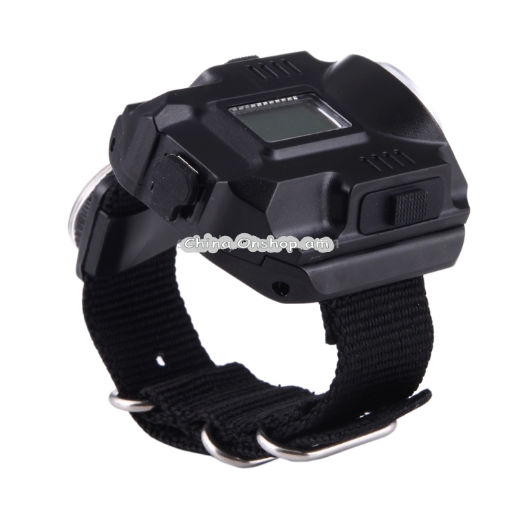 HT-8008 Multi-functional Rechargeable LED Flashlight Watch with Compass & Red Laser