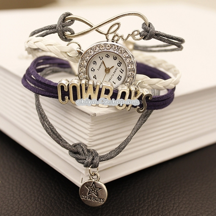 JIANGYUYAN PU Woven Strap Cowboys GL68 Quartz Movement Bracelet Watch with Lobster Clasp(Grey)