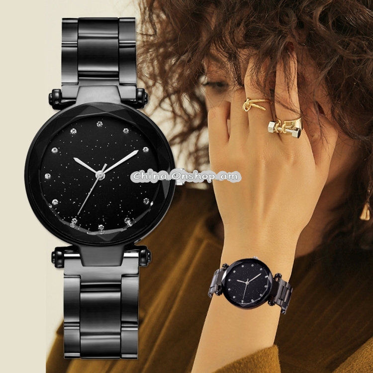 2 PCS Star Steel Strip Alloy Quartz Trend Watch