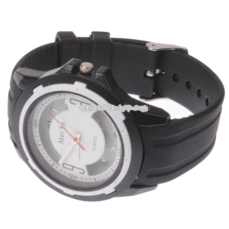 Classic Round Style Quartz Wrist Watch with Silicone Band