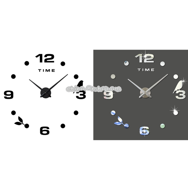 Bedroom Home Office Decoration Frameless Large Size DIY 3D Mirror Surface Wall Stickers Quiet Clock