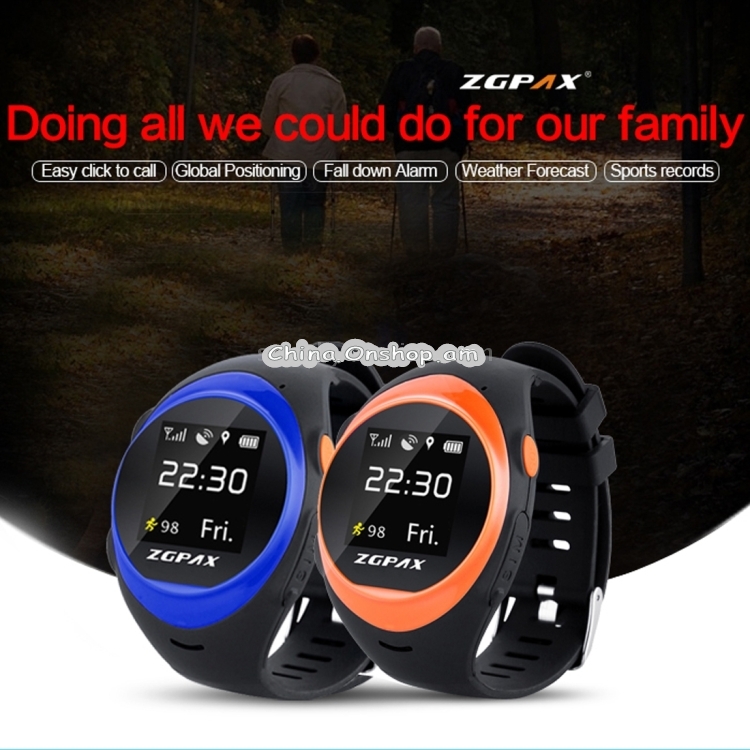 ZGPAX S888A 1.22 inch IPS Screen Water Resistant Smartwatch WiFi GPS Tracking Watch, Support SIM Card
