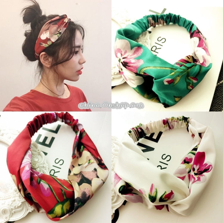 Women Summer Bohemian Hair Bands Retro Cross Bandanas Hair Accessories