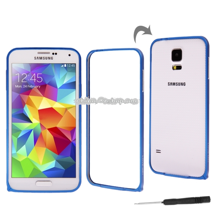 Ultra Light Detachable Premium Metal Frame with Screwdriver & Screw for Samsung S5 / G900 (Blue)