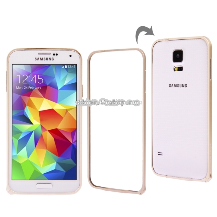 Aluminum Bumper Frame Case for Galaxy S5 / G900 (Light Golden)
