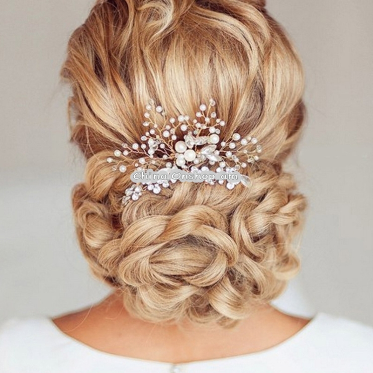 Pearl Women Hair Combs Wedding Hair Accessories Hair Pin Rhinestone Tiara Bridal Clip Crystal Crown