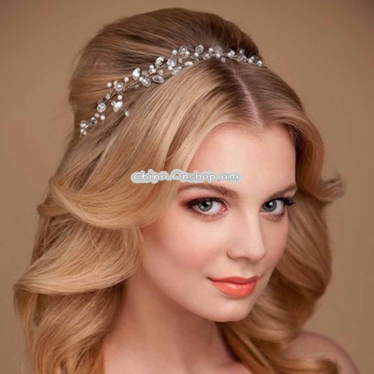 Fashion Leaves Bridal Hair Accessories Handmade Crystal Hair Jewelry Wedding Headband Headpiece for Women