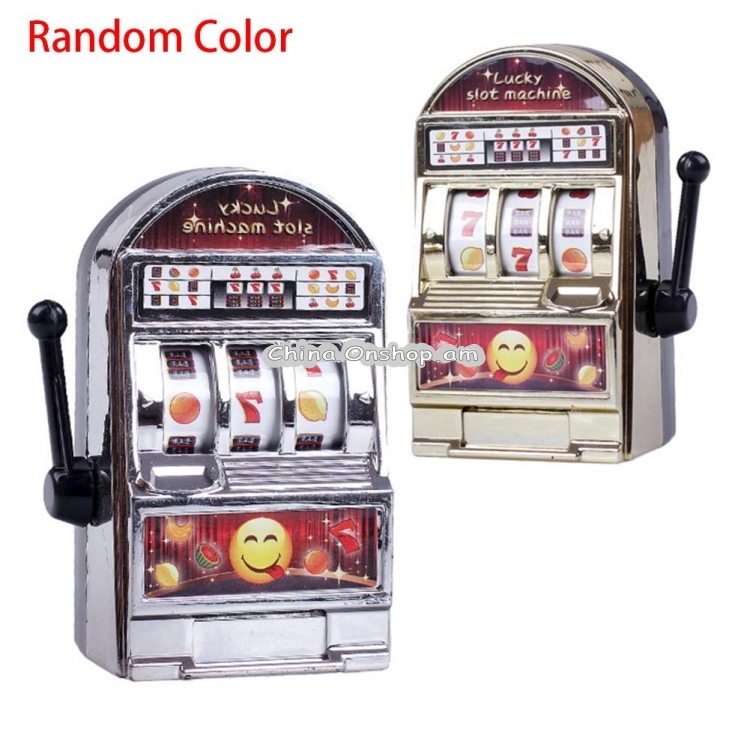 Mini Slot Machine Toy Rotatable Stress Reliever Children Party Jackpot Funny Jokes Play Toy, Random Color