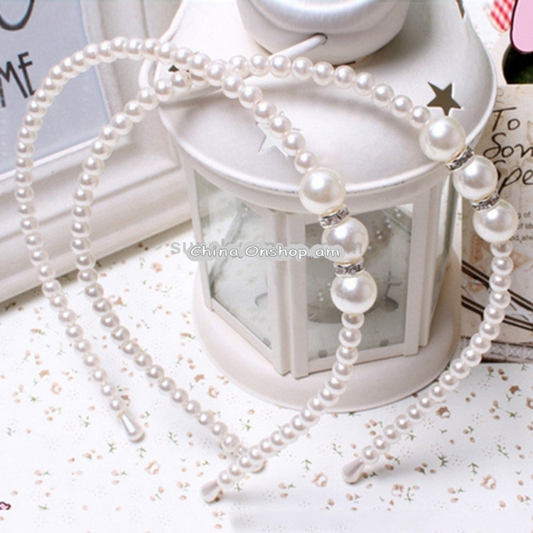 The princess pearl hair hoop hand bead cute hair ornaments