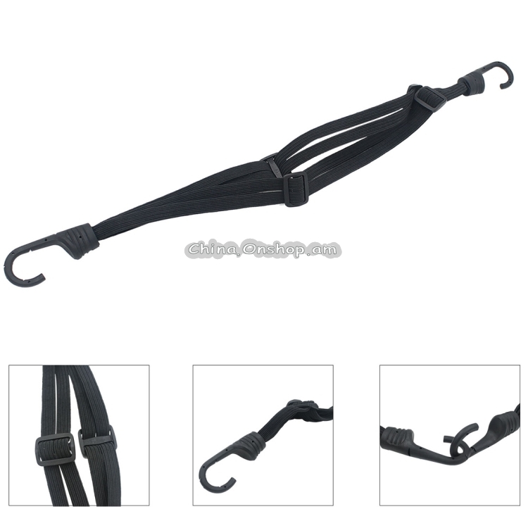 Motorcycle Elastic Fix Helmet Rope with 2 Hooks, Length