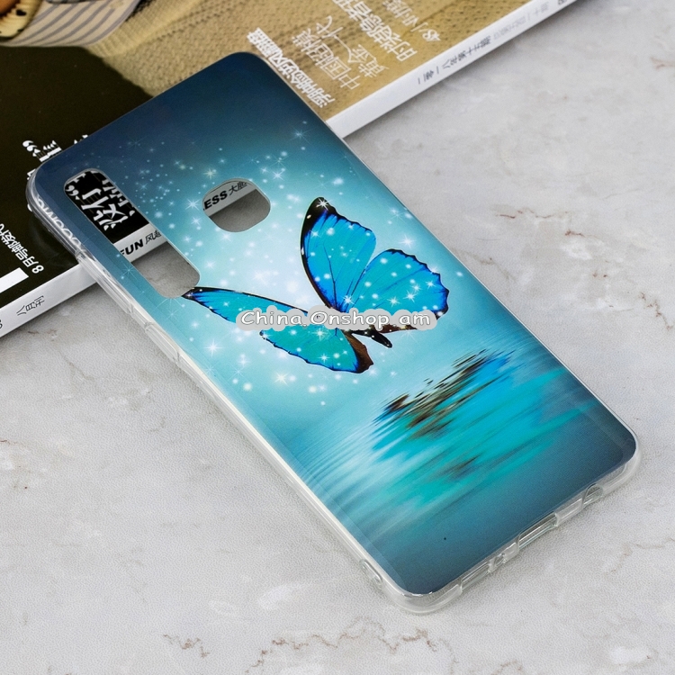 Luminous Butterfly Pattern Shockproof TPU Protective Case for Galaxy A9 (2018) / A9s