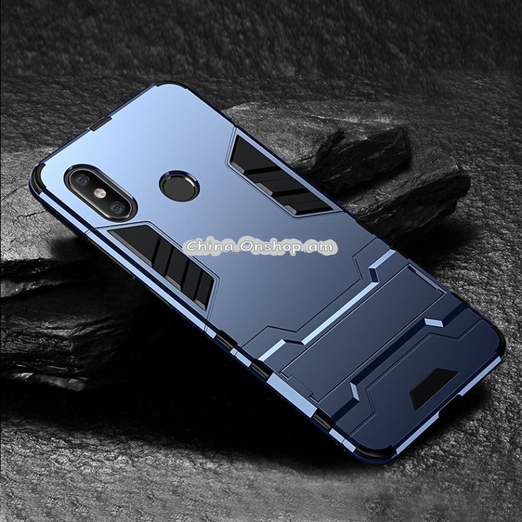 PC + TPU Shockproof Protective Case with Holder for Xiaomi Redmi Note 6 Pro