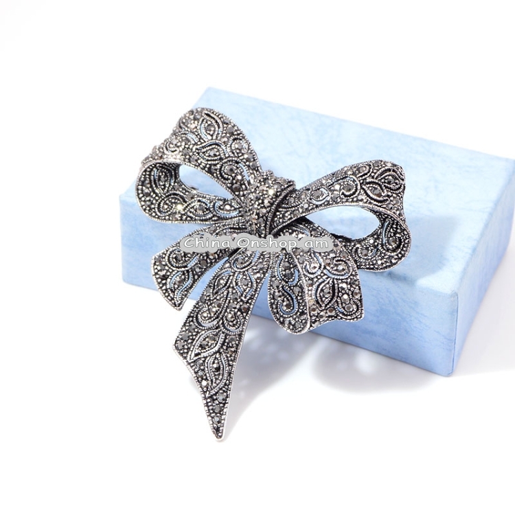 Women Large Bowknot Alloy Plating Brooches