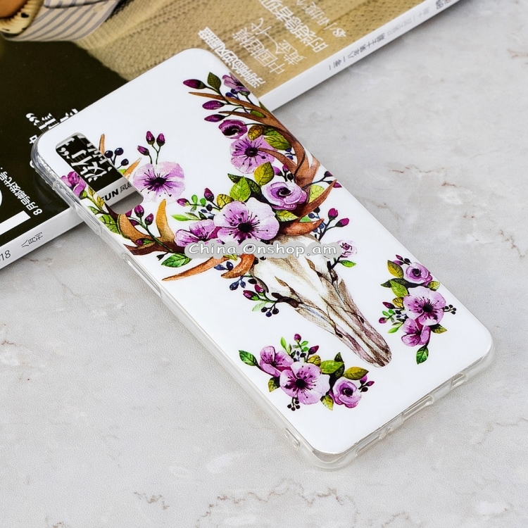 Luminous Sika Deer Pattern Shockproof TPU Protective Case for Galaxy A7 (2018)
